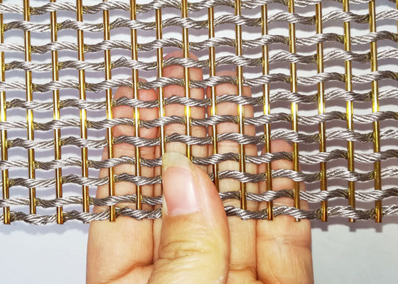 Oda Bölücü için Altın Renkli Esnek Paslanmaz Çelik Metal Hasır Kumaş