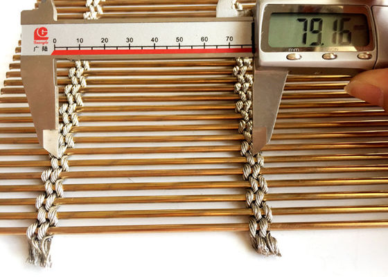 Altın Renkli Kablo Tel Pvd Mimari Metal Hasır Ekran 6m Genişlik