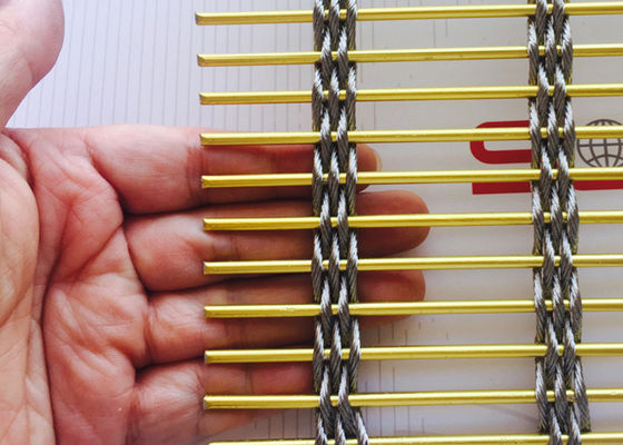 Dekoratif Bölme 7mm Paslanmaz Çelik Mimari Hasır Altın Rengi Metal