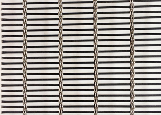 Siyah Bina Cephe Paslanmaz Çelik Mimari Hasır Kablo Metal 120m X 6m