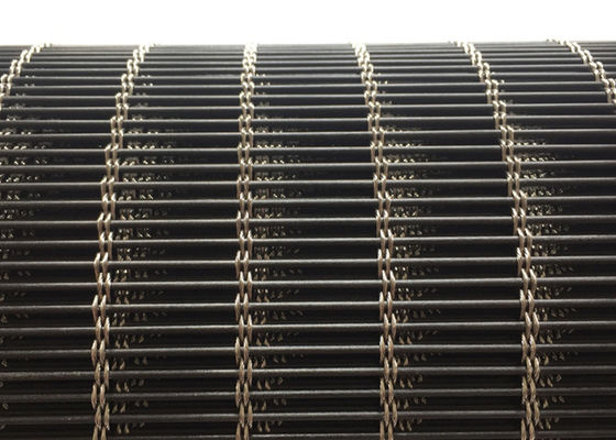 Siyah Bina Cephe Paslanmaz Çelik Mimari Hasır Kablo Metal 120m X 6m