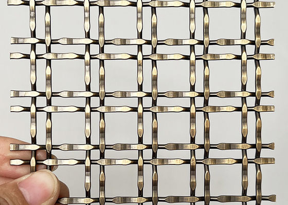 Bölmeler için SS304 Antik Pirinç Dekoratif Kilit Kıvrımlı Dokuma Tel