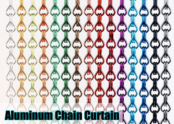 Mimari Eloksallı 1.5mm Metal Zincir Bağlantılı Kapı Perdesi Antipas