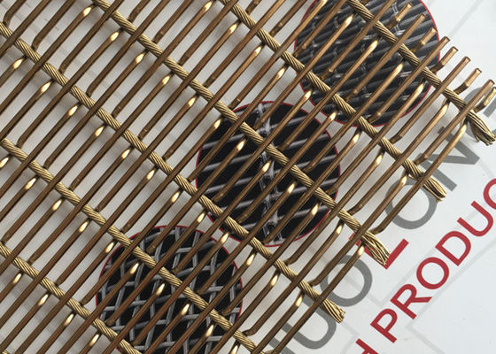 Duvar Kaplamaları İçin Bronz Renkli Esnek Metal Hasır Kumaş PVD Kaplama