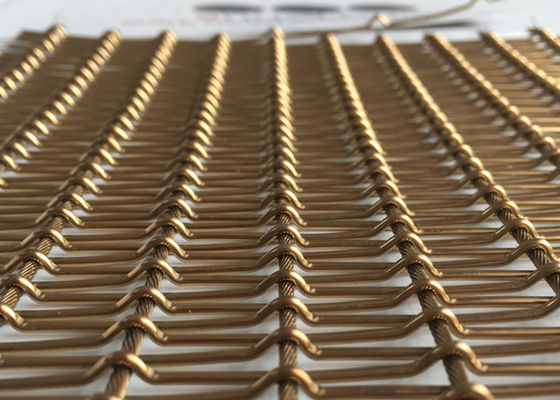 Duvar Kaplamaları İçin Bronz Renkli Esnek Metal Hasır Kumaş PVD Kaplama