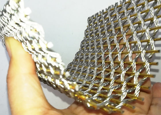 Oda Bölücü için Altın Renkli Esnek Paslanmaz Çelik Metal Hasır Kumaş