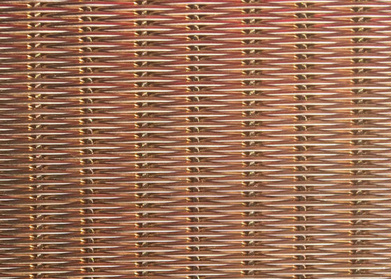 Duvar Kaplamaları İçin Bakır Renkli Esnek Metal Hasır Kumaş Paslanmaz Çelik