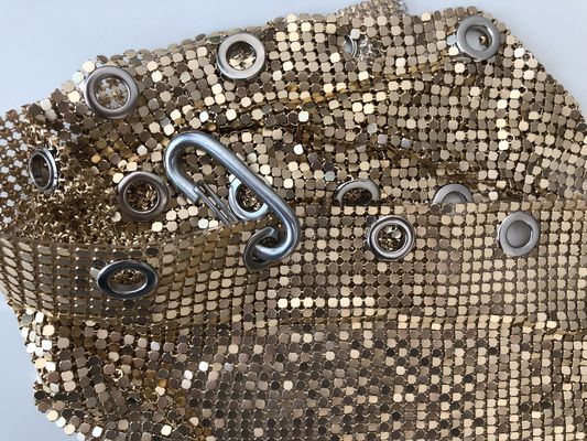Zincirli Metal Mesh Perde Gümüş Sequins SGS Kumaş Malzemesi Plain Weave