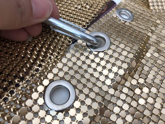 Zincirli Metal Mesh Perde Gümüş Sequins SGS Kumaş Malzemesi Plain Weave