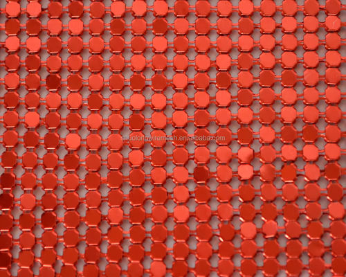 Alüminyum Alaşım Parlak Metal Çapraz Zincir Bağlama Kumaşı Perde Metal Mesh Kumaş