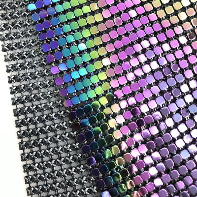 Esnek Alüminyum Sequin Mesh Kumaş Zincir Posta Kumaş Masa Kumaşı için Zincir Posta Perdeler