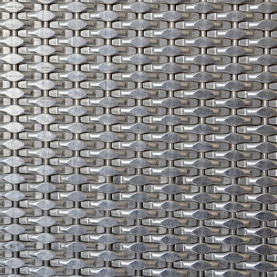 Modern dolap kapıları için 2-6mm Gümüş Metallik Paslanmaz Çelik Dekoratif Tel Ağı Izgaraları