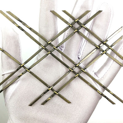 Düz Aralıklı 10mm Dekoratif Dokuma Tel Örgü, 1.5×3.5mm Düz Çap ve 8.6 Kg/m2 Ağırlık