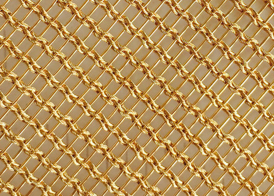 Bronz 1.5mm 4m Lamine Cam Hasır PVD Metal Dokuma Bakır Hasır Kumaş