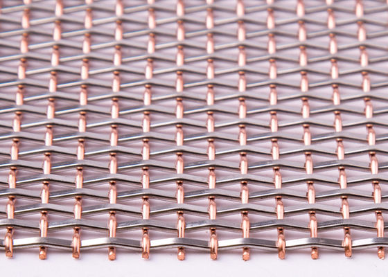 4mm 8m Kırmızı Bakır Dekoratif Metal Hasır Ekran Sert Metal Anti Darbe