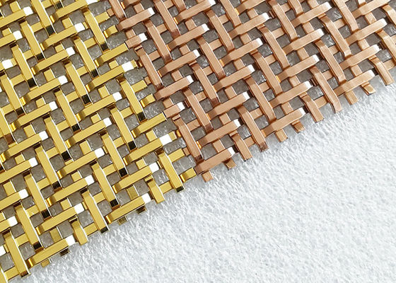 3.6mm PVD Dekoratif Metal Hasır Paneller Düz Dokuma Paslanmaz Çelik