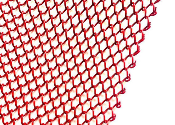 Kırmızı 1mm Dia Metal Bobin Perdelik Paslanmaz Çelik Hasır Perde 2.4kg/M2