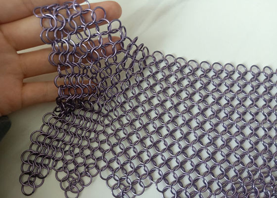 Mor Kaynaklı Paslanmaz Çelik Halka Örgü Perde Korozyon Önleyici 2.2kg/M2
