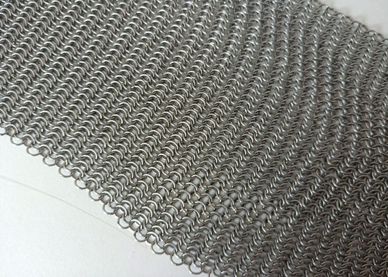 Dekoratif Chainmail Ring Mesh Perde Ekran Bina Cepheleri Doğal Renk