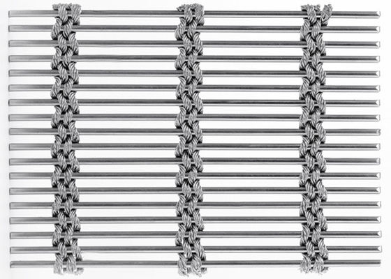 Esnek Kaplama Cephe Metal Mimari Mesh 7mm Kalın Doğal Renk