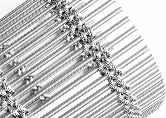 Esnek Kaplama Cephe Metal Mimari Mesh 7mm Kalın Doğal Renk