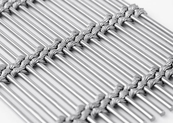 Esnek Kaplama Cephe Metal Mimari Mesh 7mm Kalın Doğal Renk