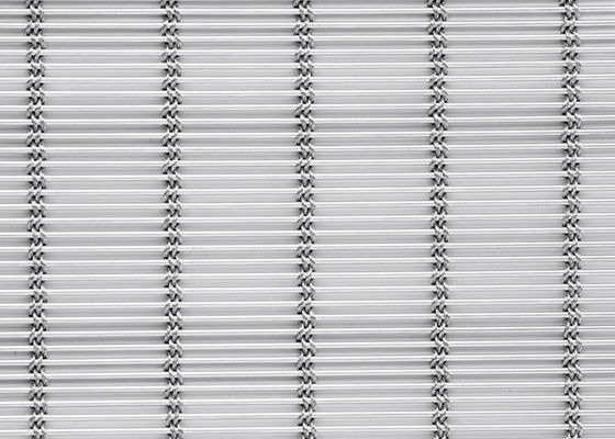 6m X 120m Paslanmaz Çelik Mimari Örgü Perde Doğal Renk Dokuma MetalFabric Cephe