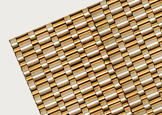 0% Asansör Duvarı İçin Mimari Metal Hasır Bakır Tel Dekoratif Panel Açma