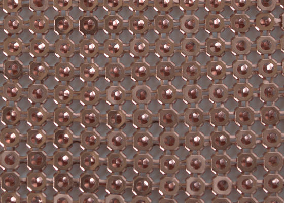 4mm Dia Dokuma Alüminyum Metal Pullu Kumaş Aşınma Önleyici Dekor Bölme Kaplama